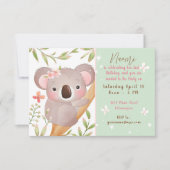 Aangepast verjaardagsfeest van het Kind Cute Koala Kaart (Voorkant)