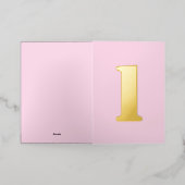 Aangepast verjaardagsnummer roze folie feestdagenkaart (Buiten Laag)