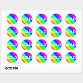 Aangepast verkochte heldere regenboog Modern Bold  Ronde Sticker (Vel)