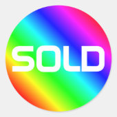 Aangepast verkochte heldere regenboog Modern Bold  Ronde Sticker (Voorkant)