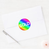 Aangepast verkochte heldere regenboog Modern Bold  Ronde Sticker (Envelop)