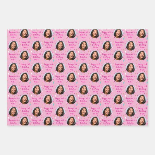 Aangepast verlooppapier voor thuisdag, kleurrijk r inpakpapier vel (Voorkant 3)