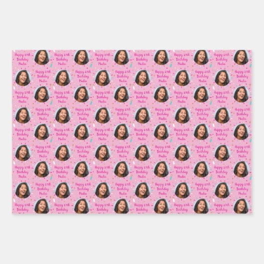 Aangepast verlooppapier voor thuisdag, kleurrijk r inpakpapier vel (Voorkant 2)