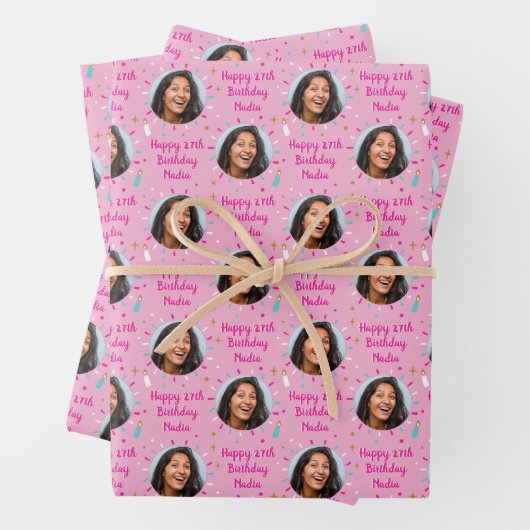 Aangepast verlooppapier voor thuisdag, kleurrijk r inpakpapier vel (In situ)