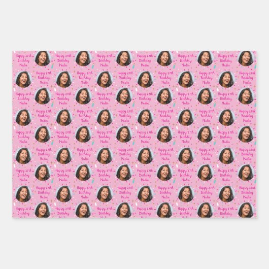 Aangepast verlooppapier voor thuisdag, kleurrijk r inpakpapier vel (Voorkant)