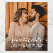 Aangepast Verloving Foto Opslaan datum Wijn Etiket (Enkel label)