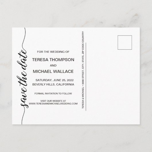 Aangepast Verloving van Foto Modern script Briefkaart (Achterkant)