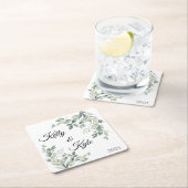 Aangepast Verloving voor fotobruiloft Rustic Napki Kartonnen Onderzetters (Insitu)