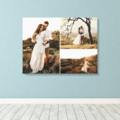 Aangepast verlovingsbord met 3 foto's canvas afdruk (Insitu (Houten vloer))