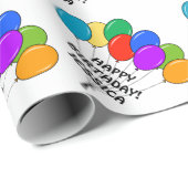 Aangepast verpakkingspapier van Birthday met ballo Cadeaupapier (Rol Hoek)