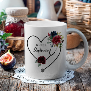 Aangepast verpleeghuis Floral Stethoscoop Koffiemok