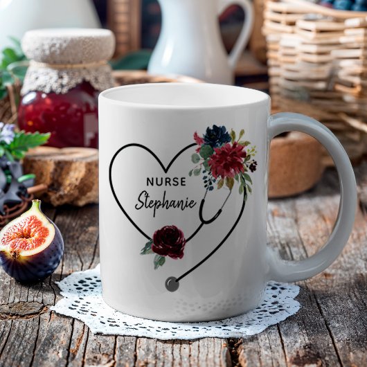 Aangepast verpleeghuis Floral Stethoscoop Koffiemok