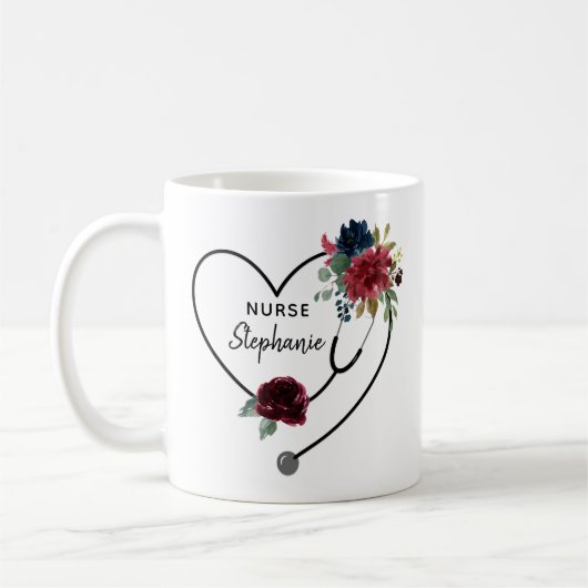Aangepast verpleeghuis Floral Stethoscoop Koffiemok (Links)