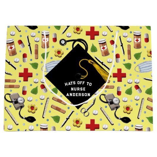 Aangepast verpleegkundig Afstuderen Groot Cadeauzakje (Voorkant)