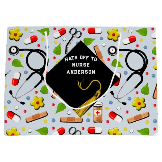 Aangepast verpleegkundig Afstuderen Groot Cadeauzakje (Voorkant)