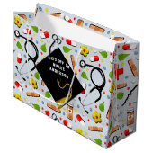 Aangepast verpleegkundig Afstuderen Groot Cadeauzakje (Voorkant Gekanteld)