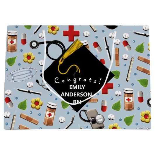 Aangepast verpleegkundig Afstuderen Groot Cadeauzakje (Voorkant)