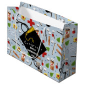 Aangepast verpleegkundig Afstuderen Groot Cadeauzakje (Voorkant Gekanteld)