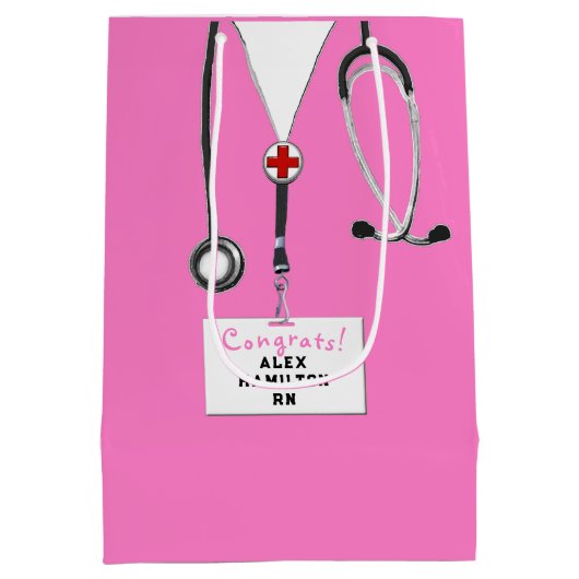 Aangepast verpleegkundig Afstuderen Medium Cadeauzakje (Achterkant)