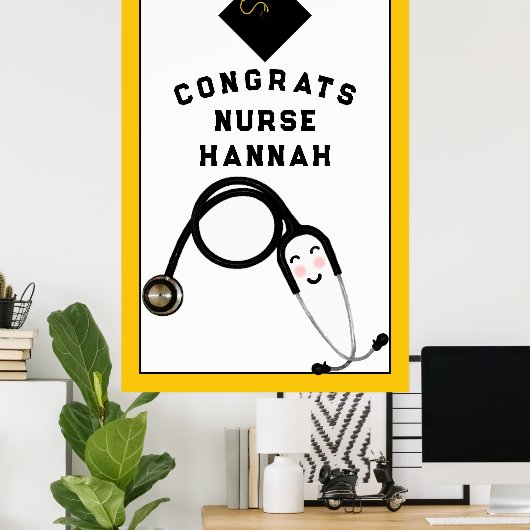 Aangepast verpleegkundig Afstuderen Poster (Thuiskantoor)