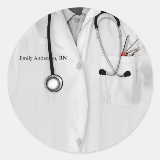 Aangepast verpleegkundig Afstuderen Ronde Sticker (Voorkant)