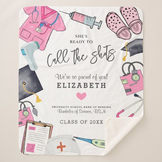 Aangepast verpleegkundig Afstuderen Sherpa Deken (Voorkant)