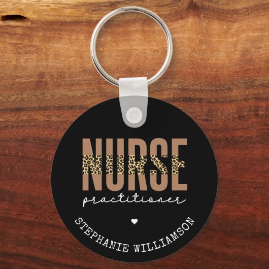 Aangepast verpleegkundige NP-cheetah-Afstuderen Sleutelhanger (Voorkant)