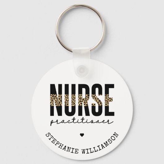Aangepast verpleegkundige NP-cheetah-Afstuderen Sleutelhanger (Voorkant)