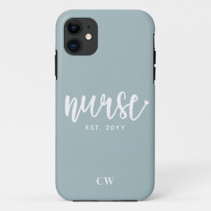 Aangepast verpleegster Est Typografie Nurse RN afs Case-Mate iPhone Case