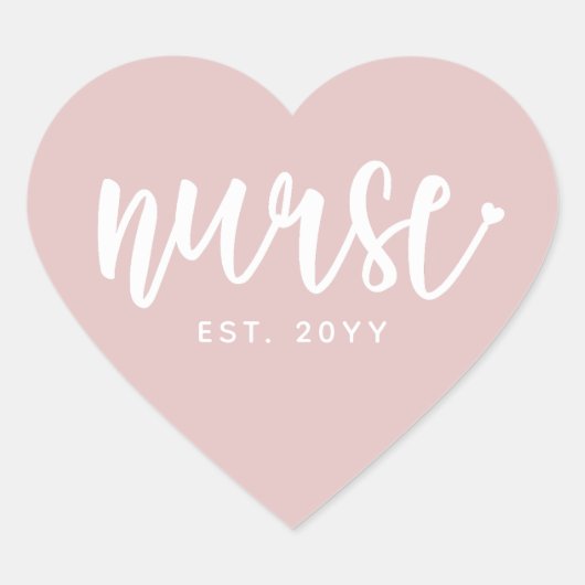 Aangepast verpleegster Est Typografie Nurse RN afs Hart Sticker (Voorkant)