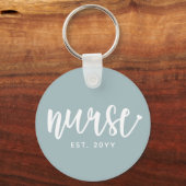 Aangepast verpleegster Est Typografie Nurse RN afs Sleutelhanger (Voorkant)
