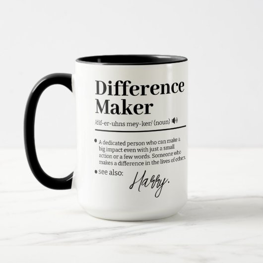 Aangepast verschil maker, cadeau voor mentorwaarde mok (Links)