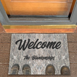 Aangepast versleten Boots WELCOME Doormat Deurmat