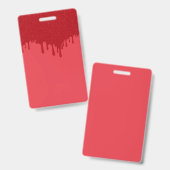 Aangepast verticaal badge – Rode Drip Design (Voor- en achterkant)