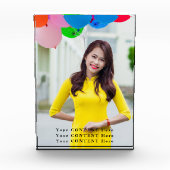 Aangepast verticaal fotoblok – Afbeelding en tekst (Voorkant)