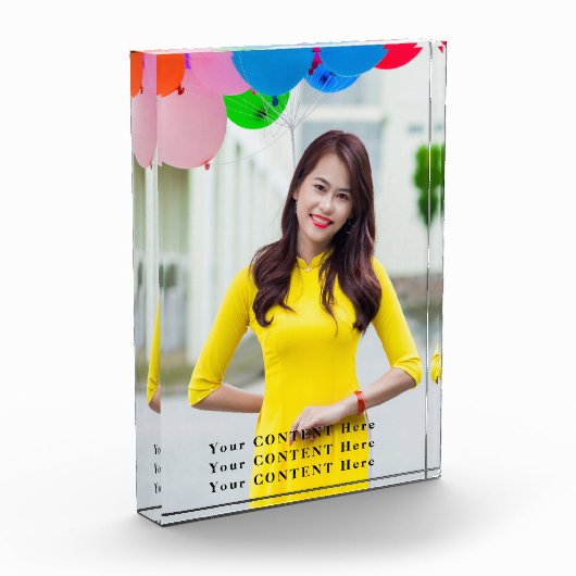 Aangepast verticaal fotoblok – Afbeelding en tekst (Links)