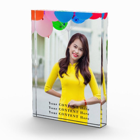 Aangepast verticaal fotoblok – Afbeelding en tekst (Rechts)