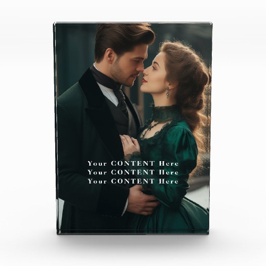 Aangepast verticaal fotoblok – Afbeelding en tekst (Voorkant)