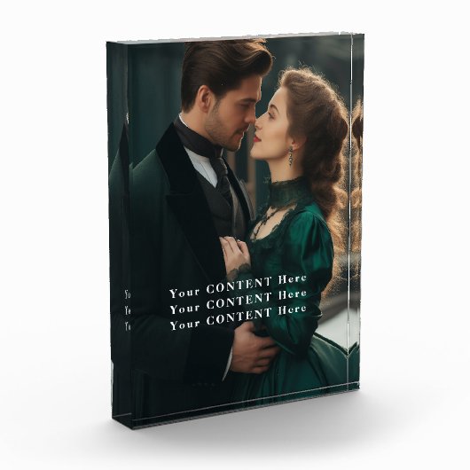 Aangepast verticaal fotoblok – Afbeelding en tekst (Links)