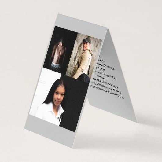 Aangepast, verticaal gevouwen Visitekaartje (Achterkant)