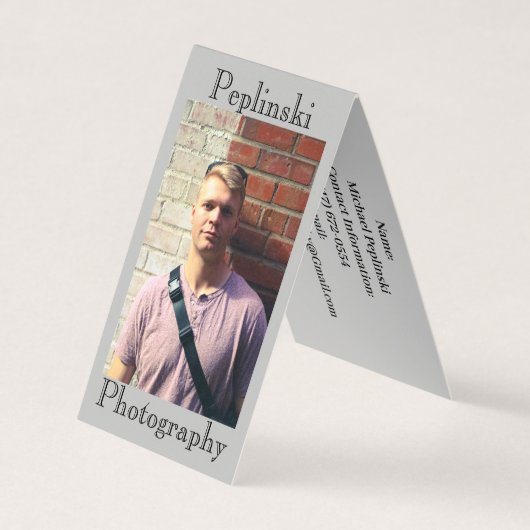 Aangepast, verticaal gevouwen Visitekaartje (Voorkant)