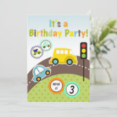 Aangepast vervoer Uitnodiging voor verjaardagsfees (Staand voorkant)