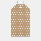 Aangepast vervormde witte pokadots op Faux Kraft Cadeaulabel (Achterkant)