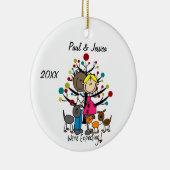 Aangepast verwacht koppel 2 honden 1 kat Ornament (Rechts)