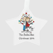 Aangepast verwacht paar met kattenacrylversiering ornament (achterkant)