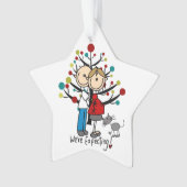 Aangepast verwacht paar met kattenacrylversiering ornament (voorkant)