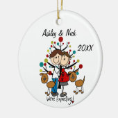 Aangepast verwacht paar met Ornament Honden (Links)