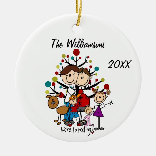 Aangepast verwacht paardenhondenbloem keramisch ornament (Voorkant)