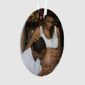 Aangepast verwacht Zwangere fotofeestdag Ornament (voorkant)