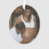 Aangepast verwacht Zwangere fotofeestdag Ornament (voorkant)